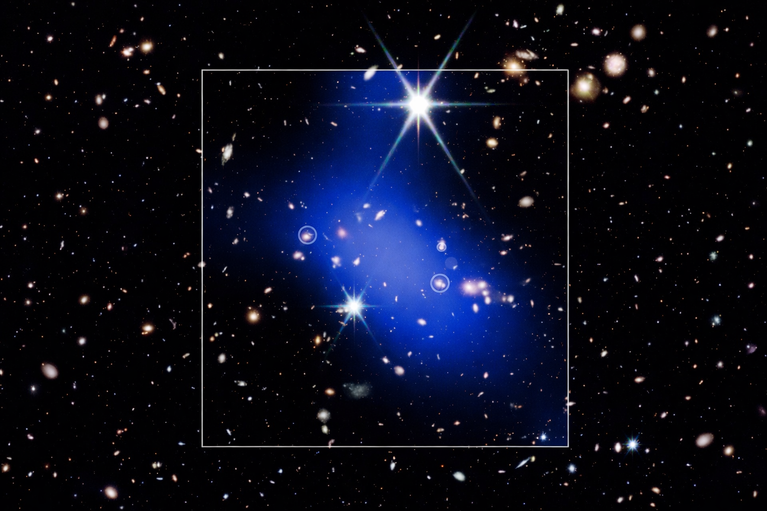 a cosmic protocluster in blue glow (1)