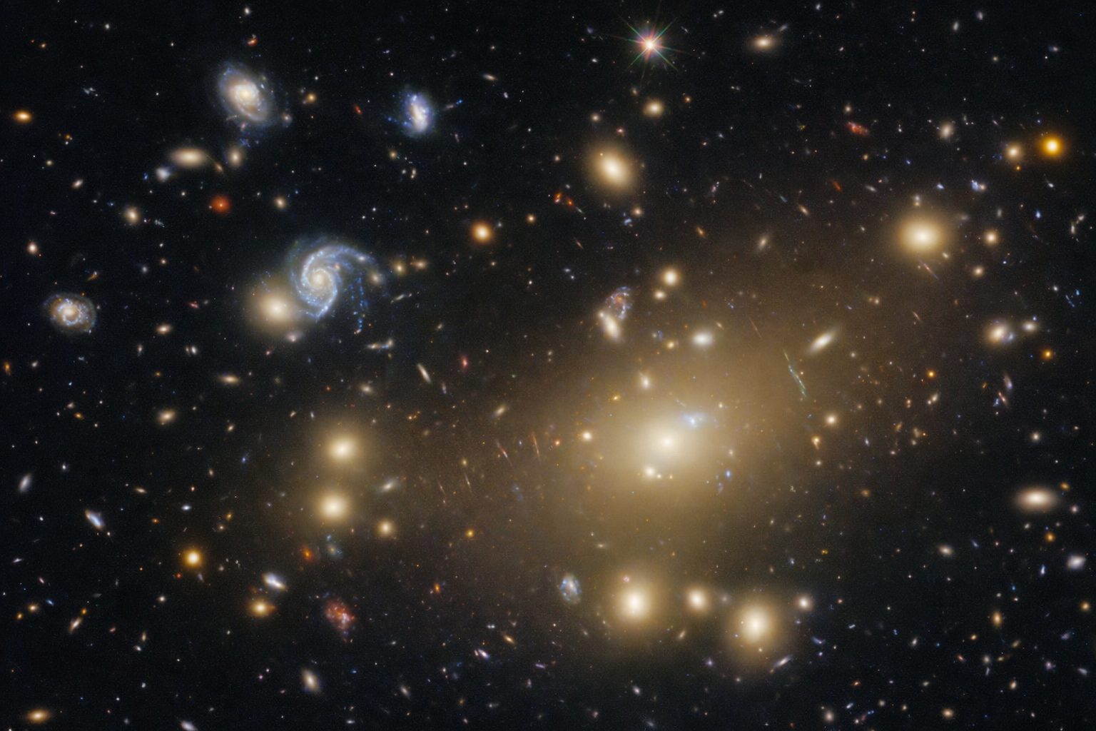 galaxies and stars in deep space