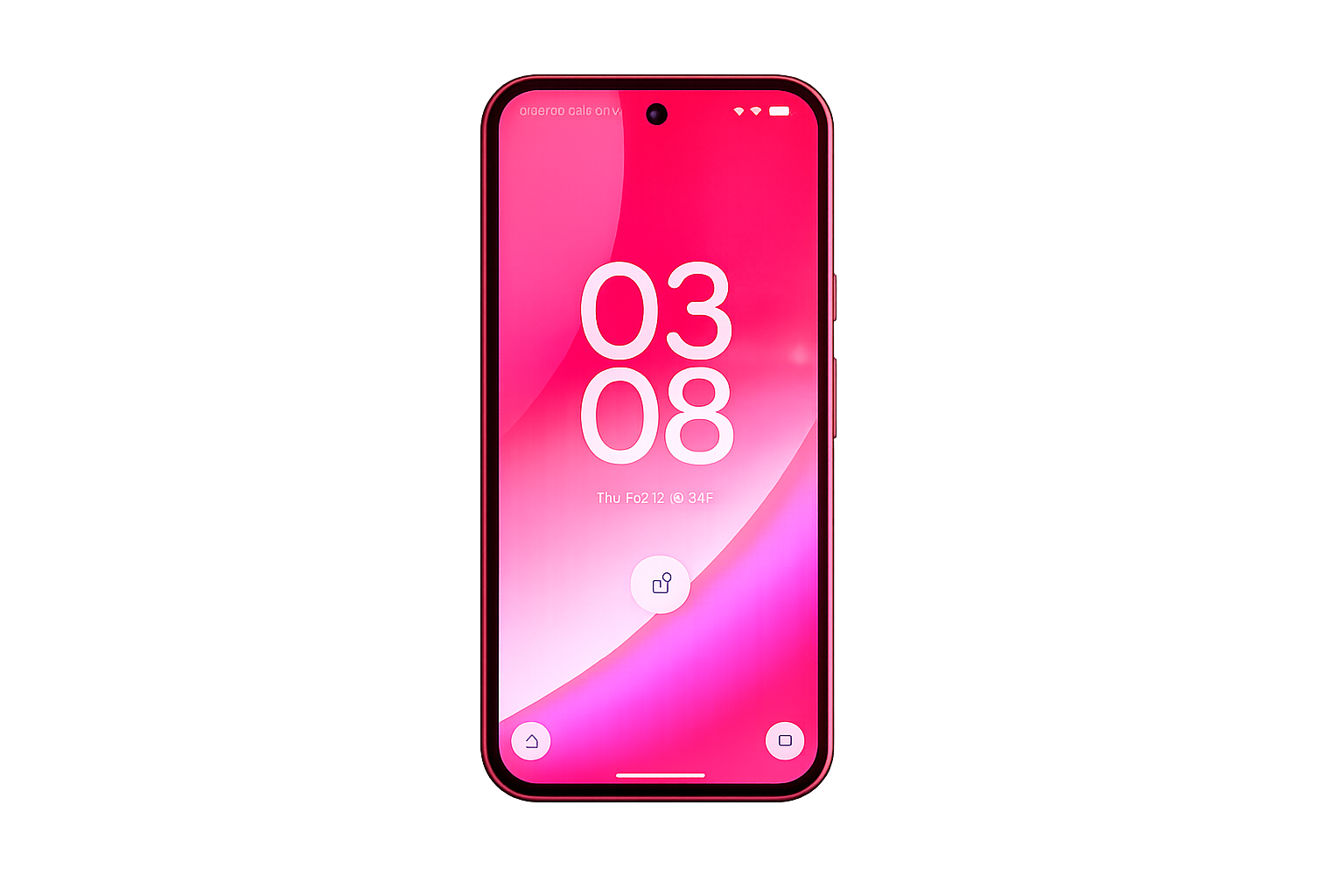 red smartphone with pink lock screen