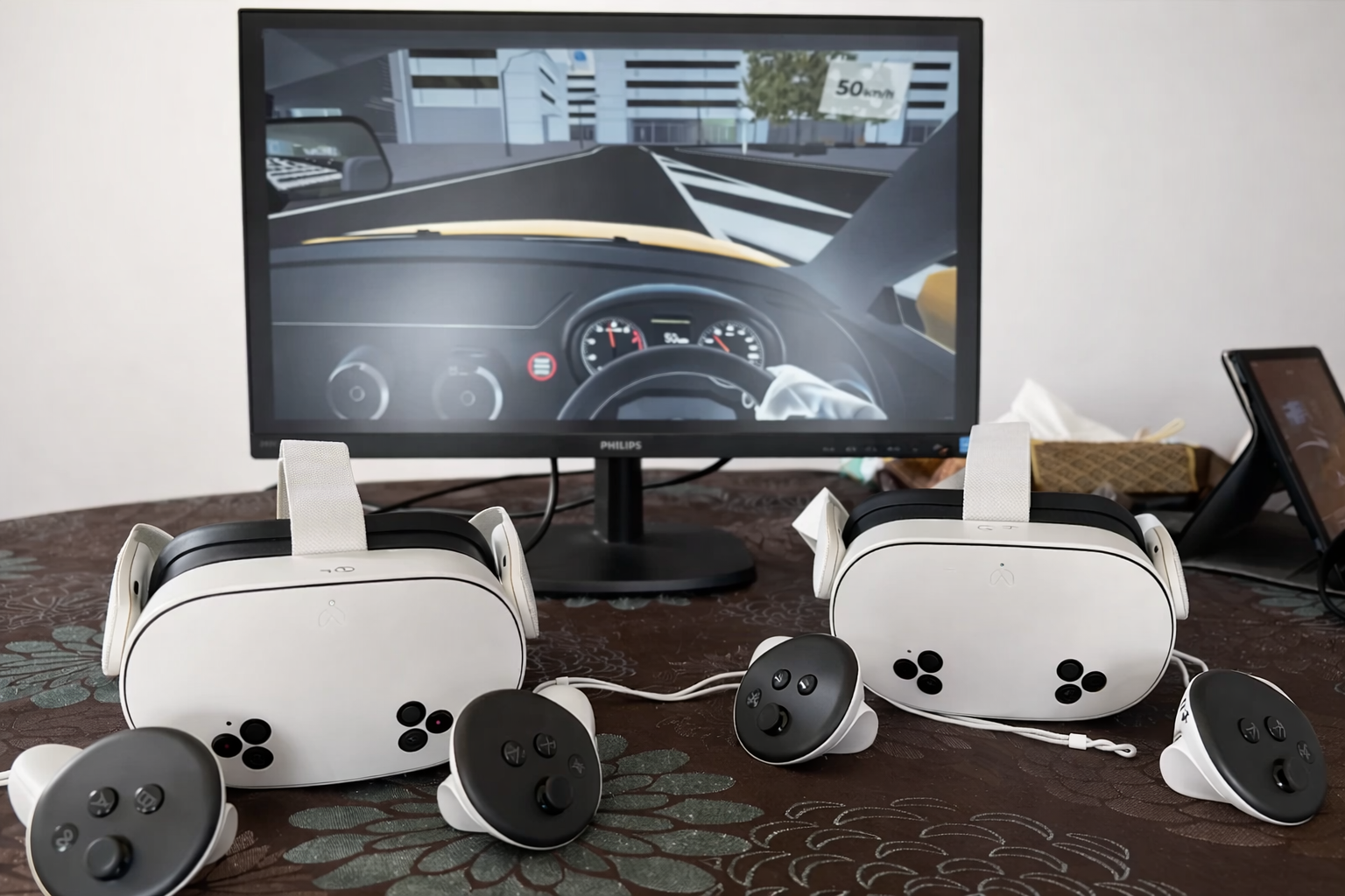 virtual reality setup and driving simulation