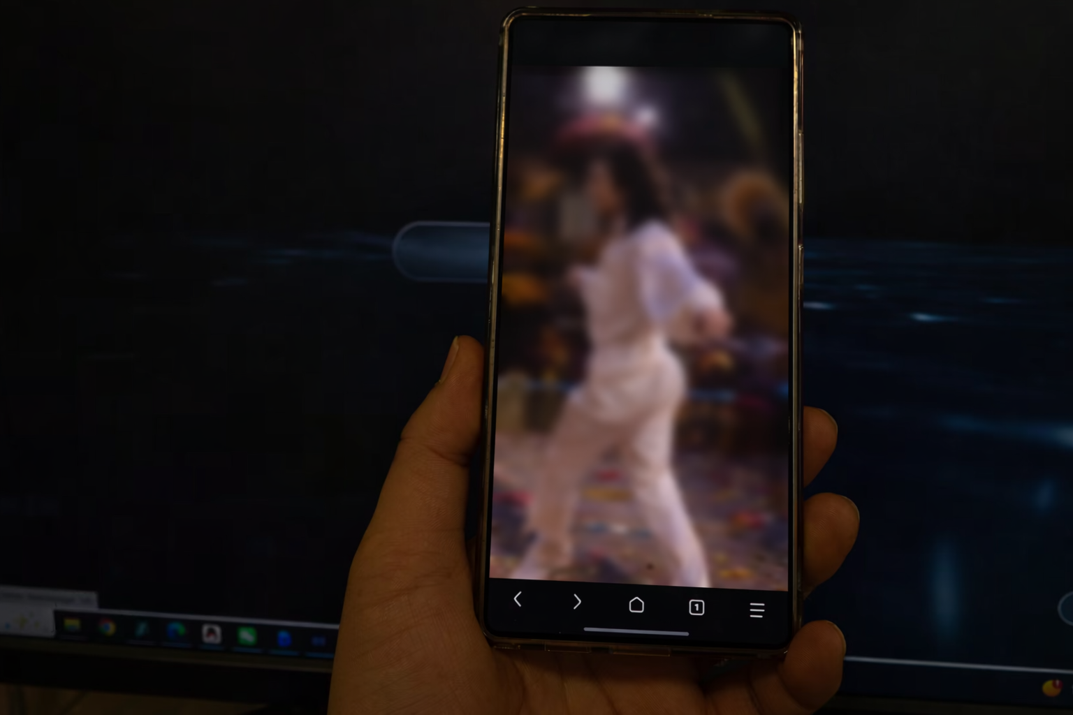 watching a dance in a dim room