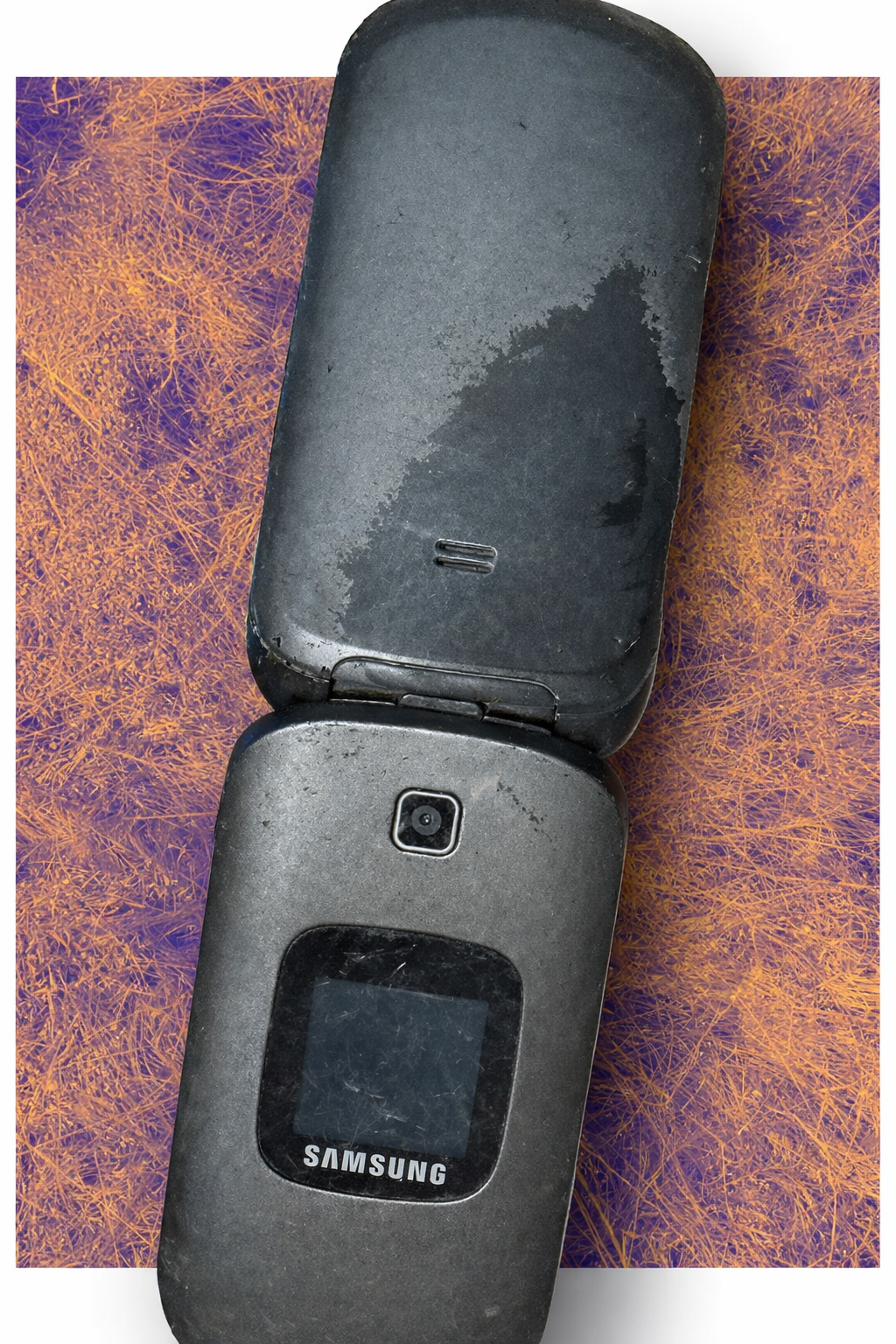 worn samsung flip phone in desert hues (1)
