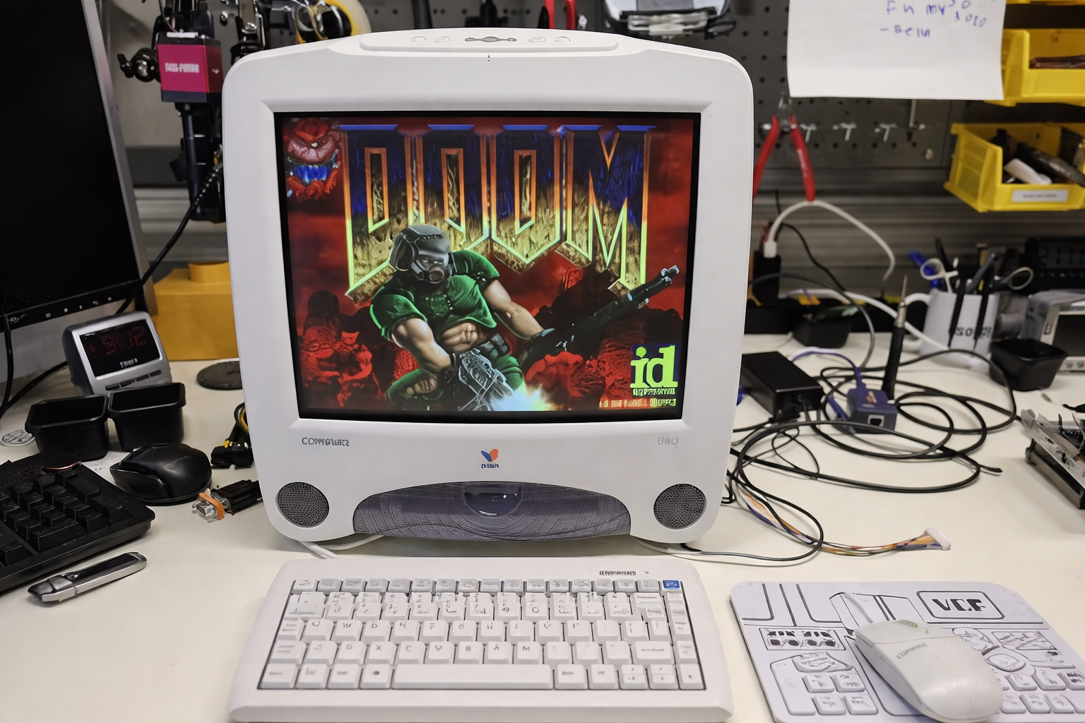 doom on a vintage compaq display