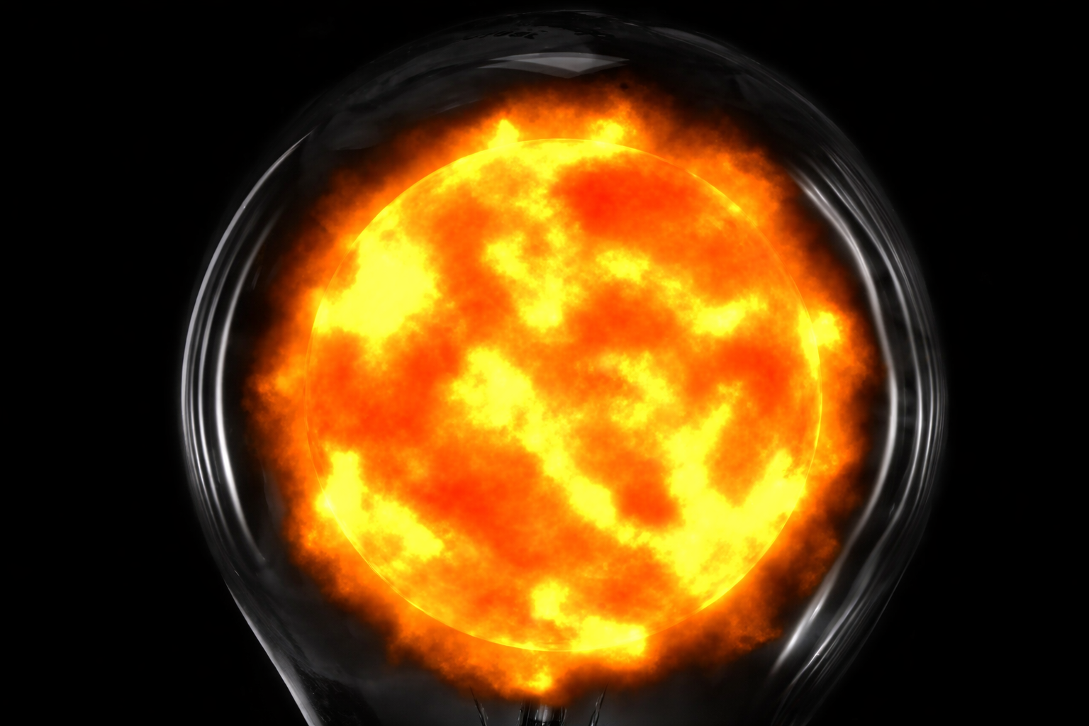 fiery plasma in glass enclosure