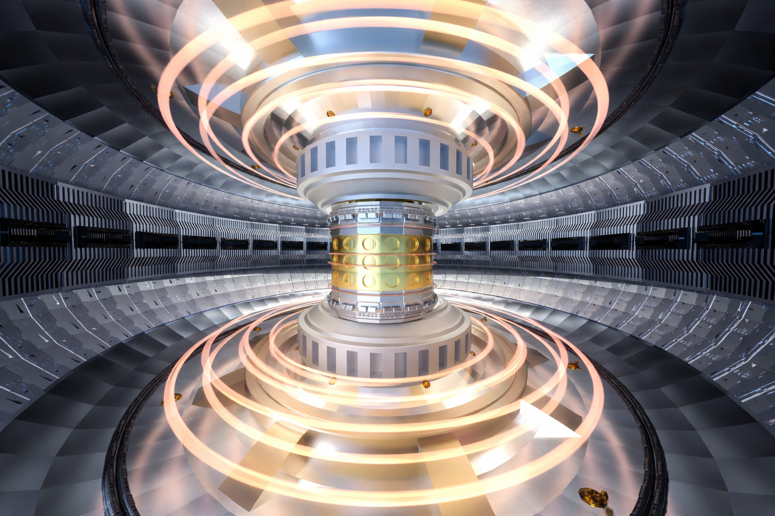 futuristic fusion reactor interior design