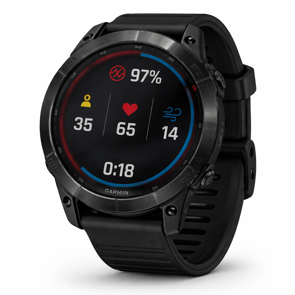 garmin fenix 7 fitness monitor close up