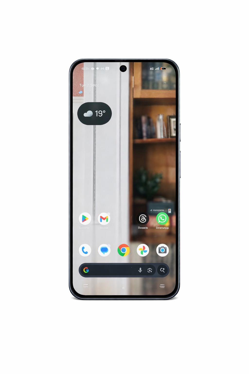 modern smartphone with nature wallpaper