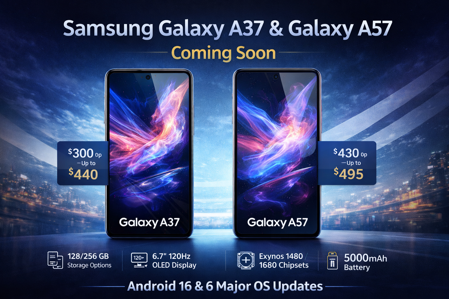 samsung galaxy a37 & a57 launch teaser