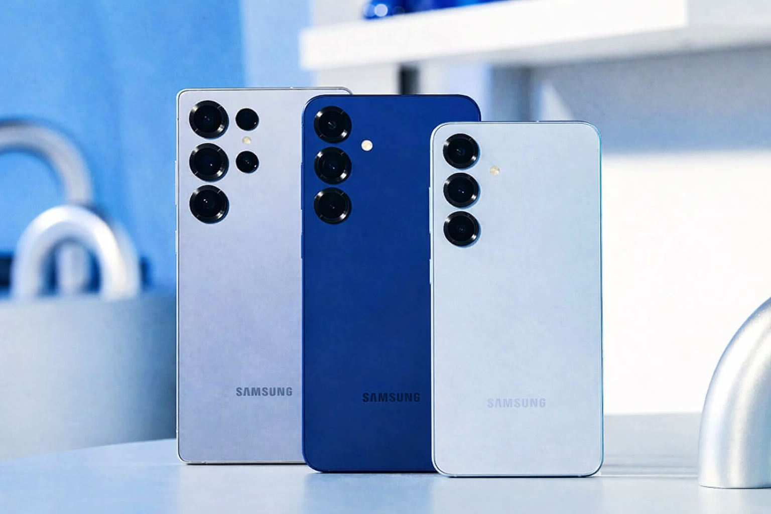 samsung galaxy trio on display