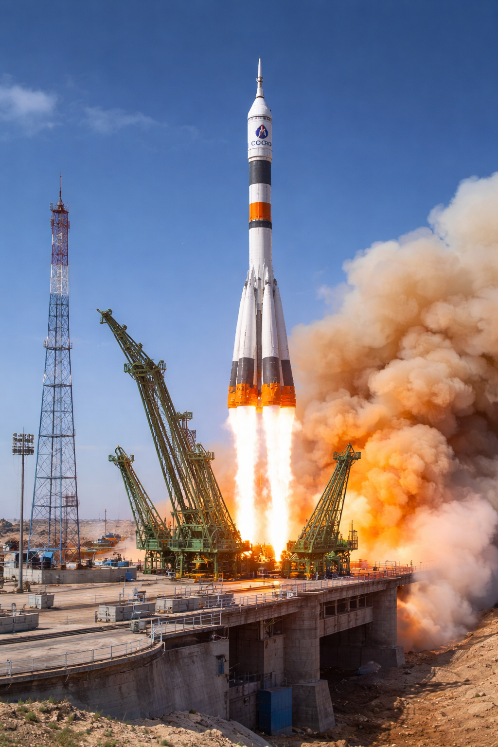 soyuz 2.1a launch from baikonur cosmodrome