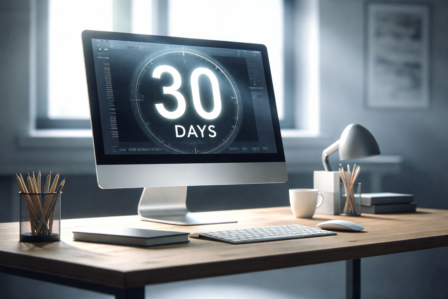 30 days countdown on desk