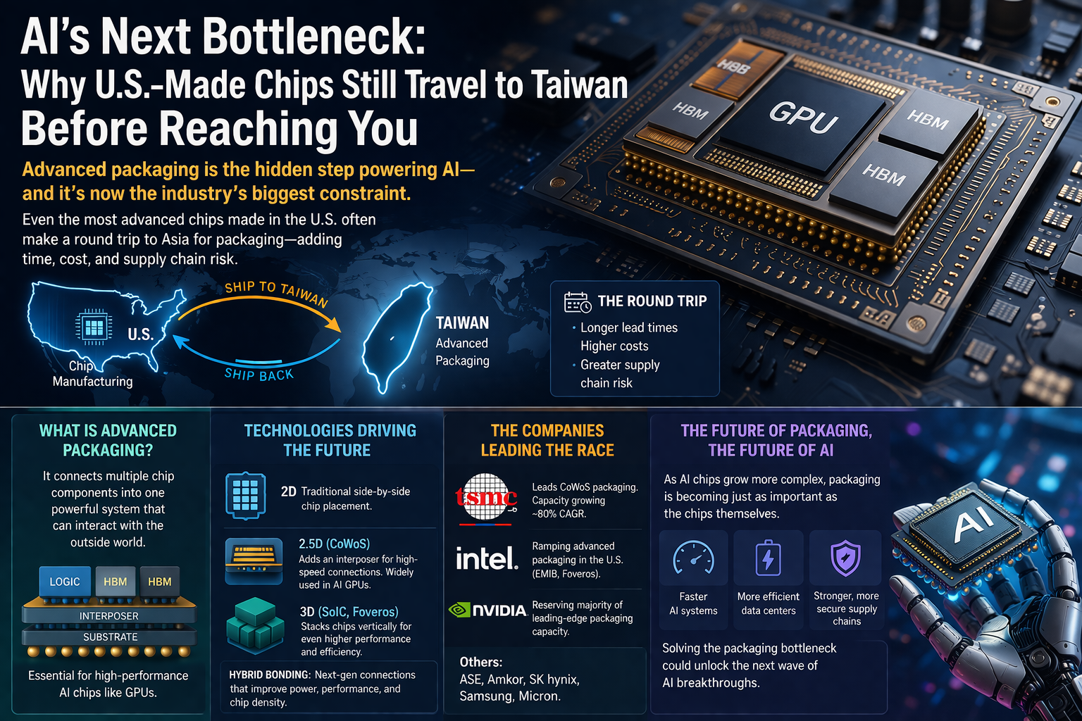 ai chip packaging bottleneck infographic