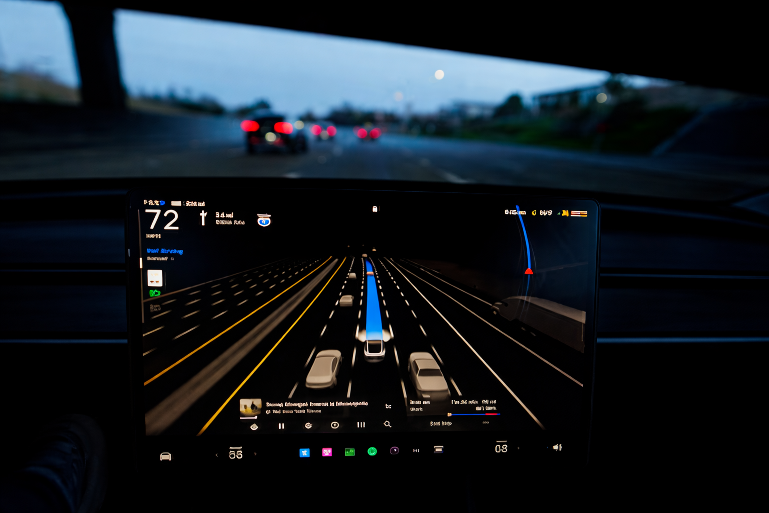 autonomous driving at twilight