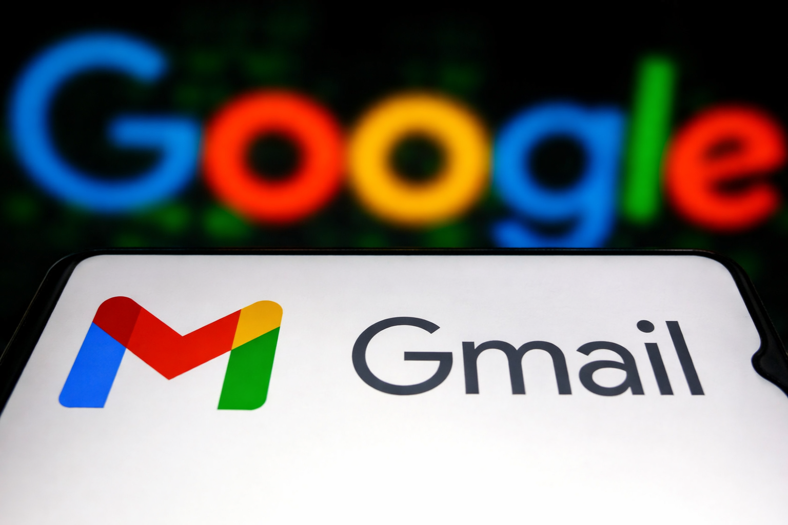 gmail logo on a smartphone screen
